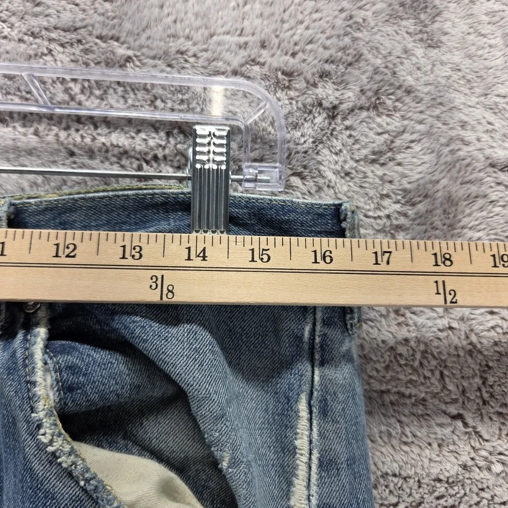 VTG Levis Engineered Jeans Men 34x32 Blue Thrashed Destroyed Twisted Buckle Back